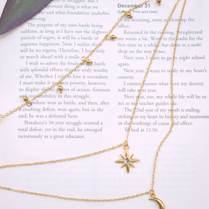 Fashion Simple Jewelry Multilayer Necklace Moon Star Alloy Necklace