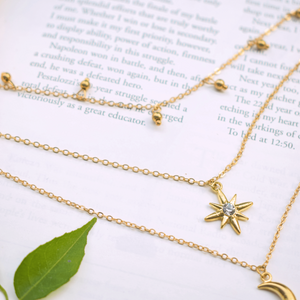 Fashion Simple Jewelry Multilayer Necklace Moon Star Alloy Necklace