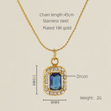 Blue Stone & White Crystal Golden pendant